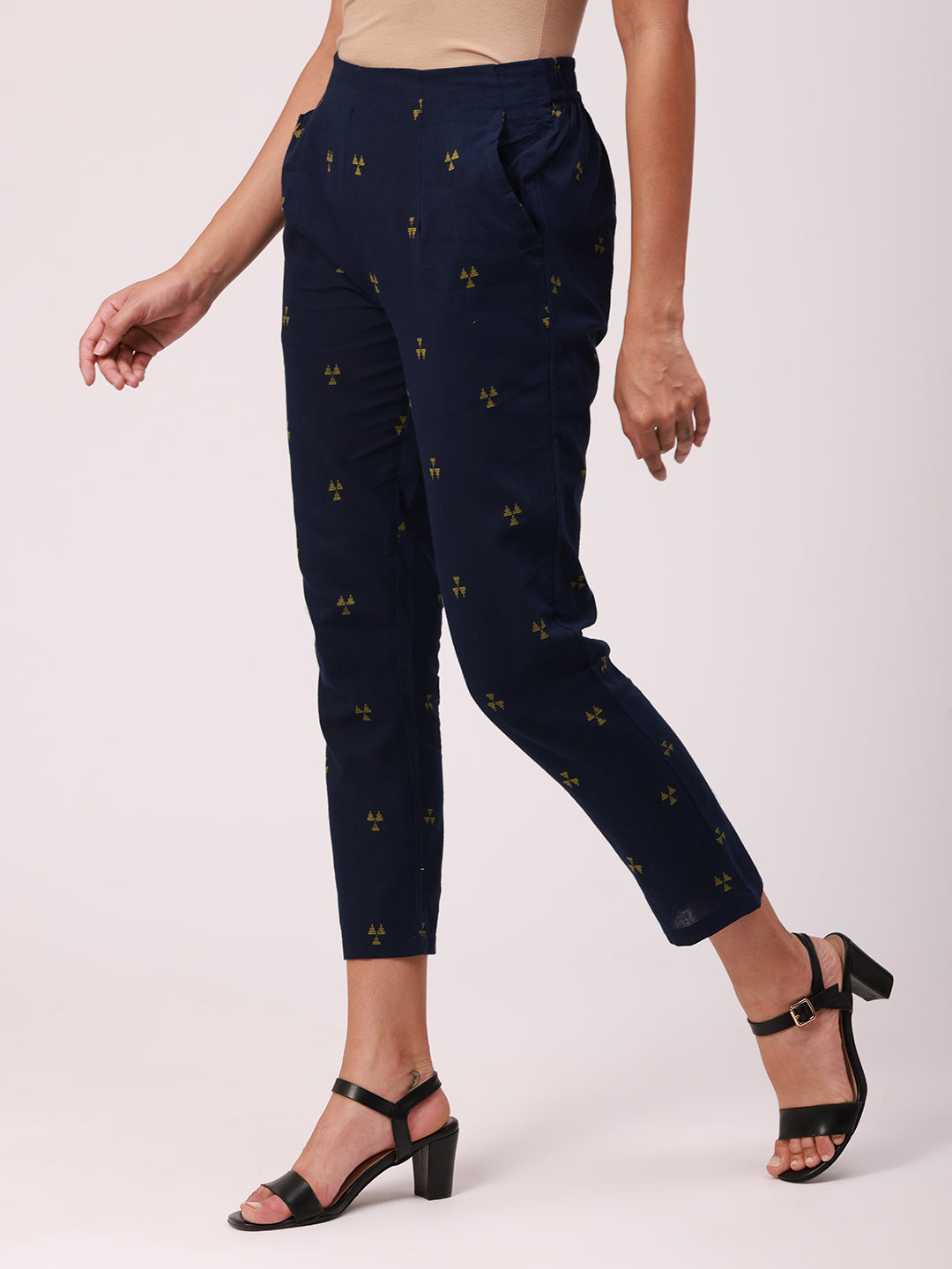 James Lakeland Cigarette Trousers Navy in Blue | Lyst