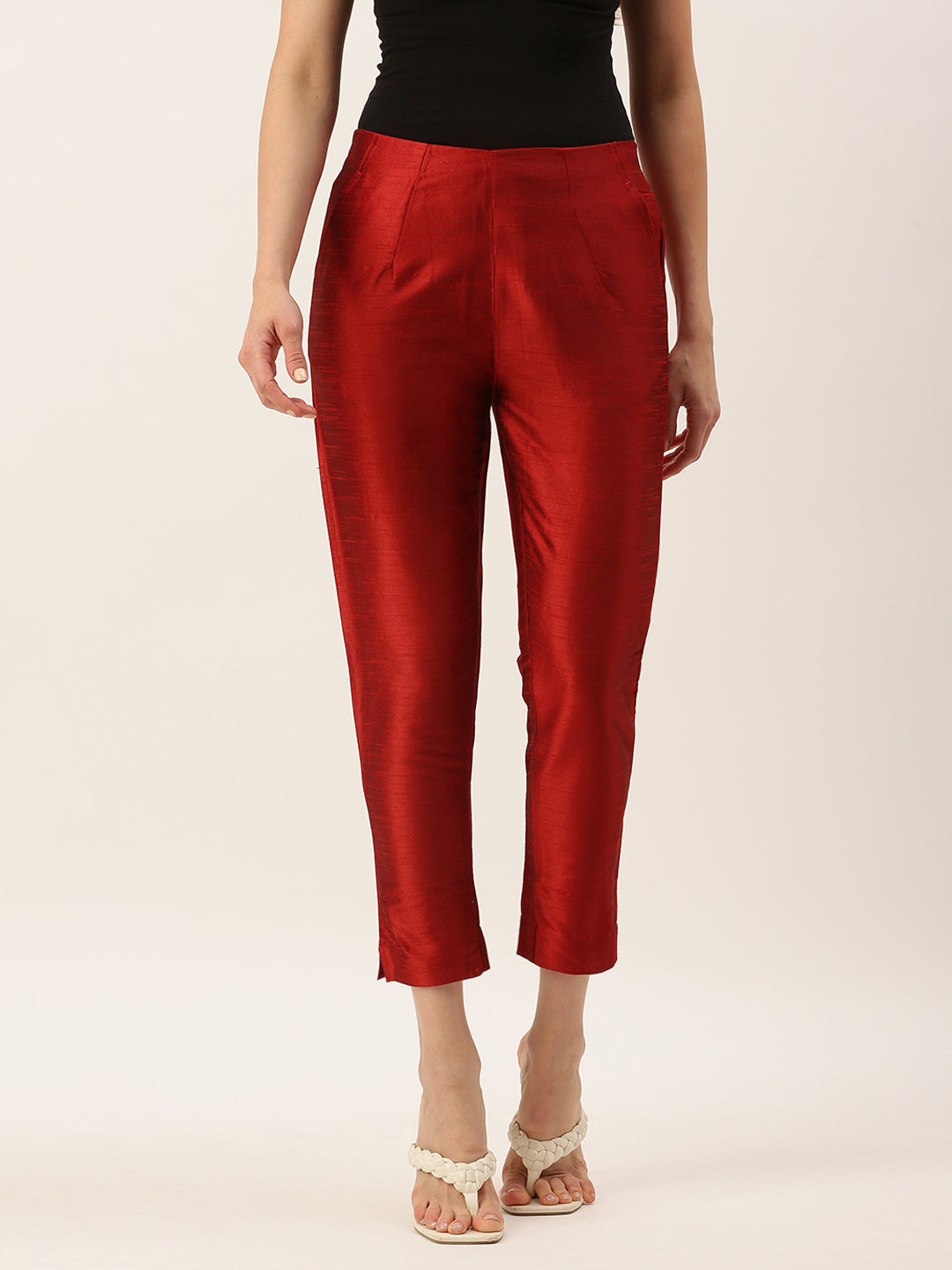 Buy Maroon Pants for Women by De Moza Online | Ajio.com