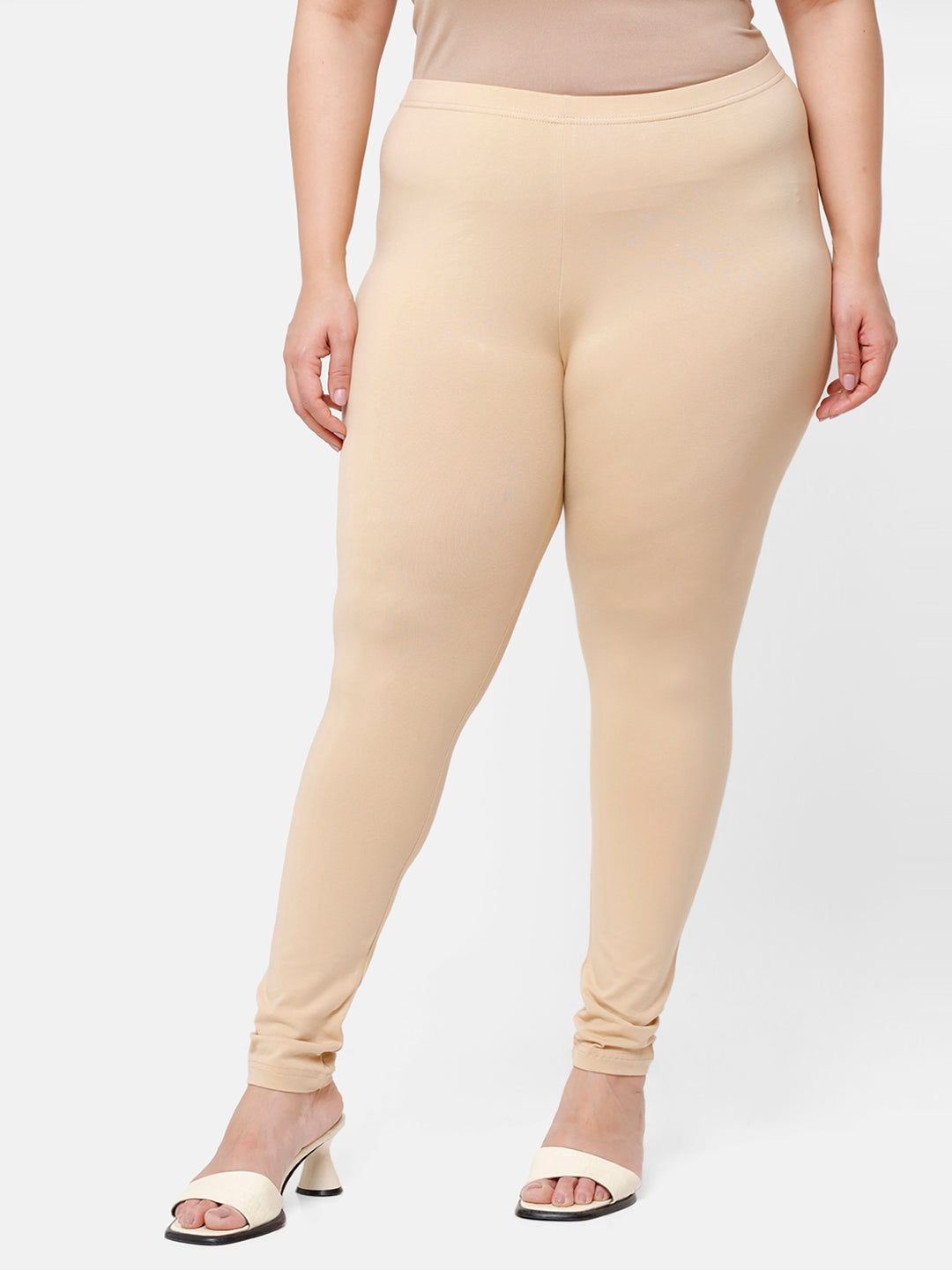 Plus Size Leggings 1X-4X Seamless Nylon Spandex Beige White Charcoal ITZON  New | eBay