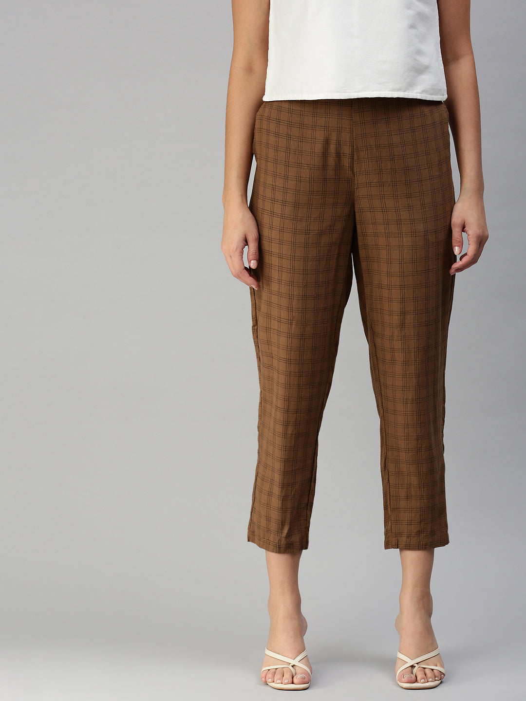 Beatrice. B Beatrice.b Cigarette Trousers Brown - ShopStyle Pants
