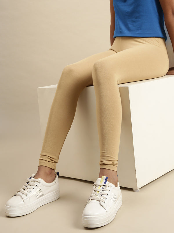 De Moza Kids - Girls Ankle Length Leggings Solid Viscose Fuchsia 2
