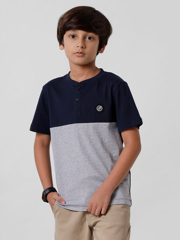 Navy-Printed Cotton Half Shirt, Buy Online, Kids Friendly