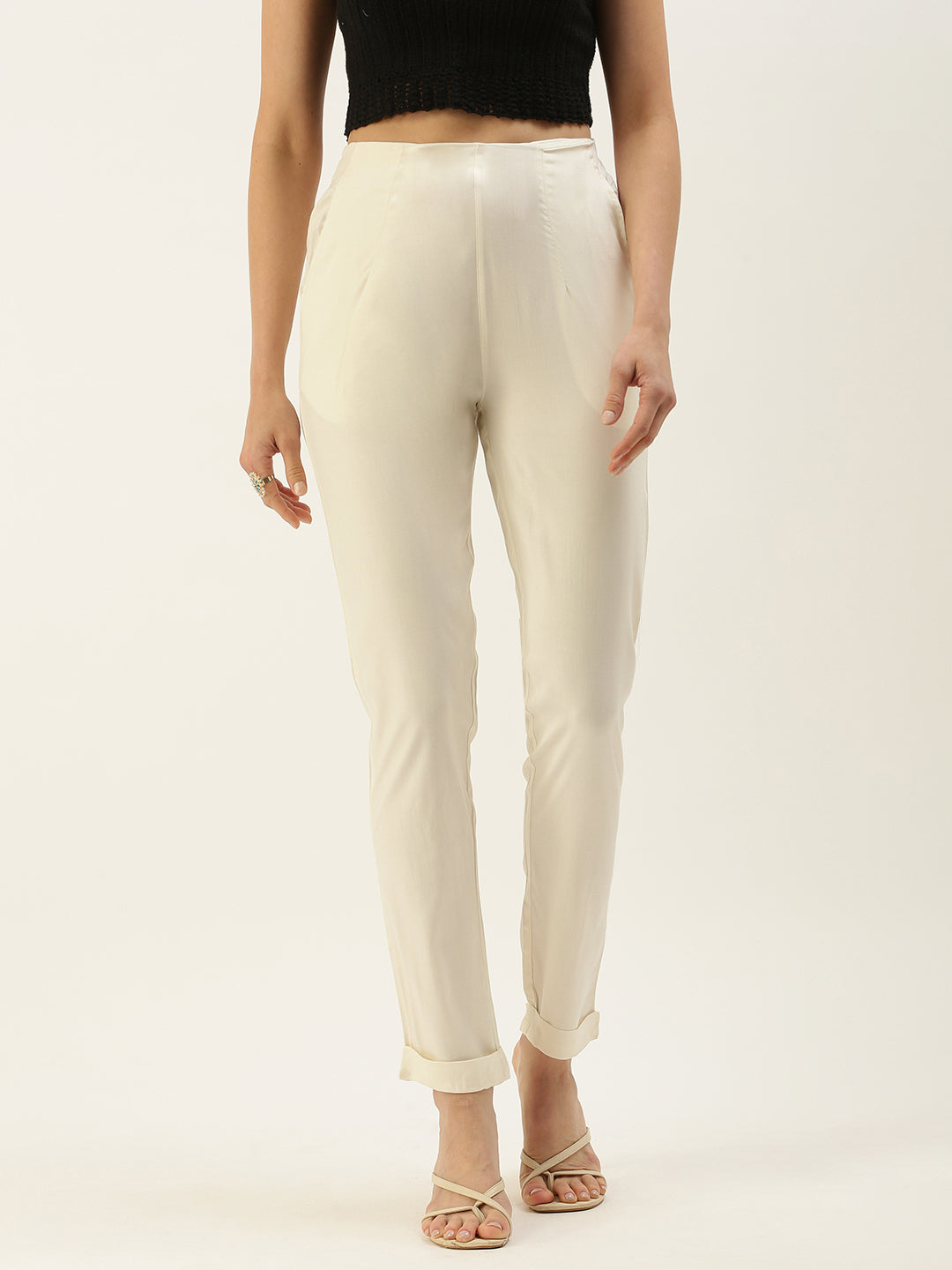 Women's High Waisted Tailored Cigarette Trouser | Boohoo UK