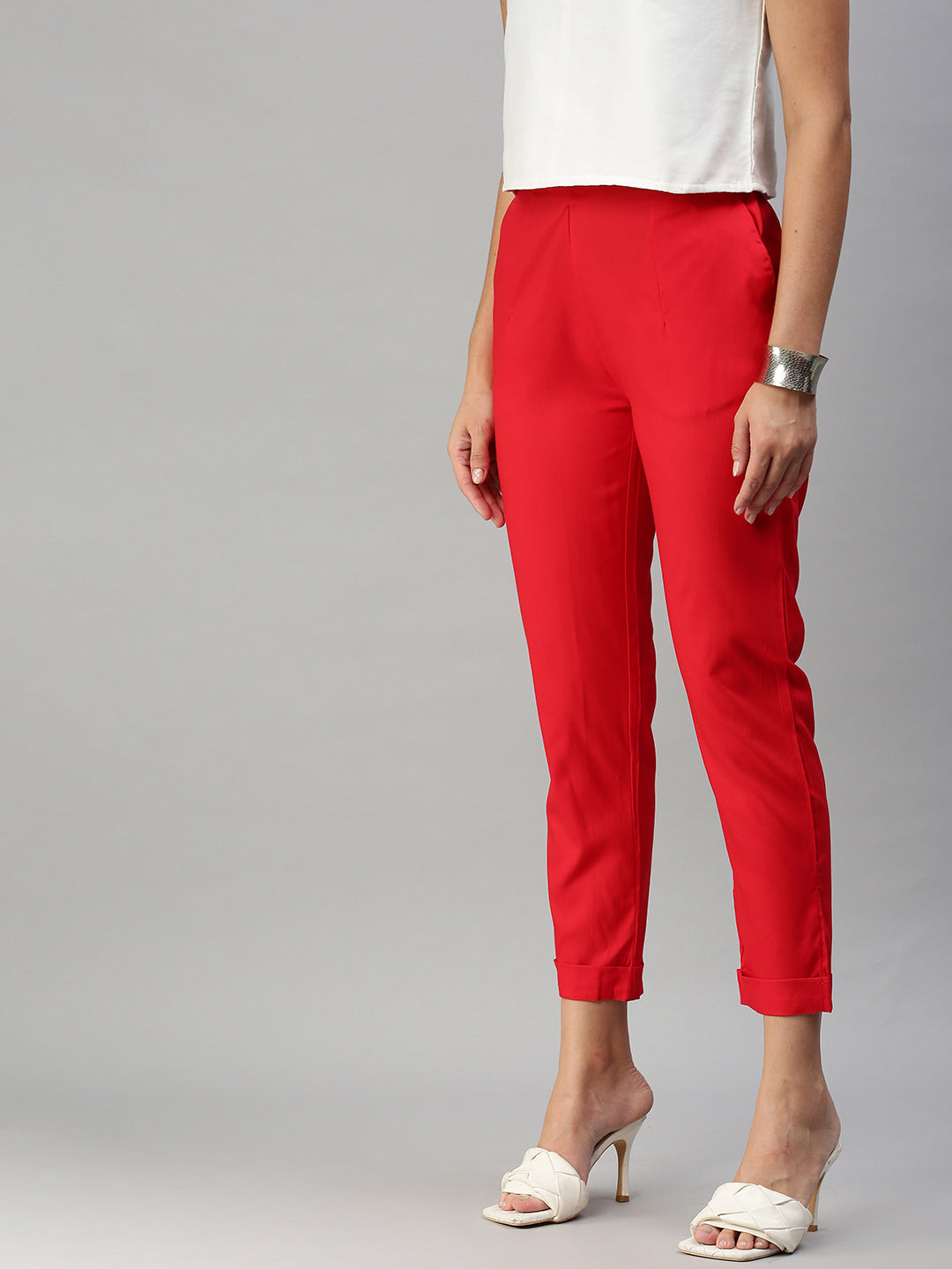 Buy Red Trousers & Pants for Women by DeMoza Online | Ajio.com