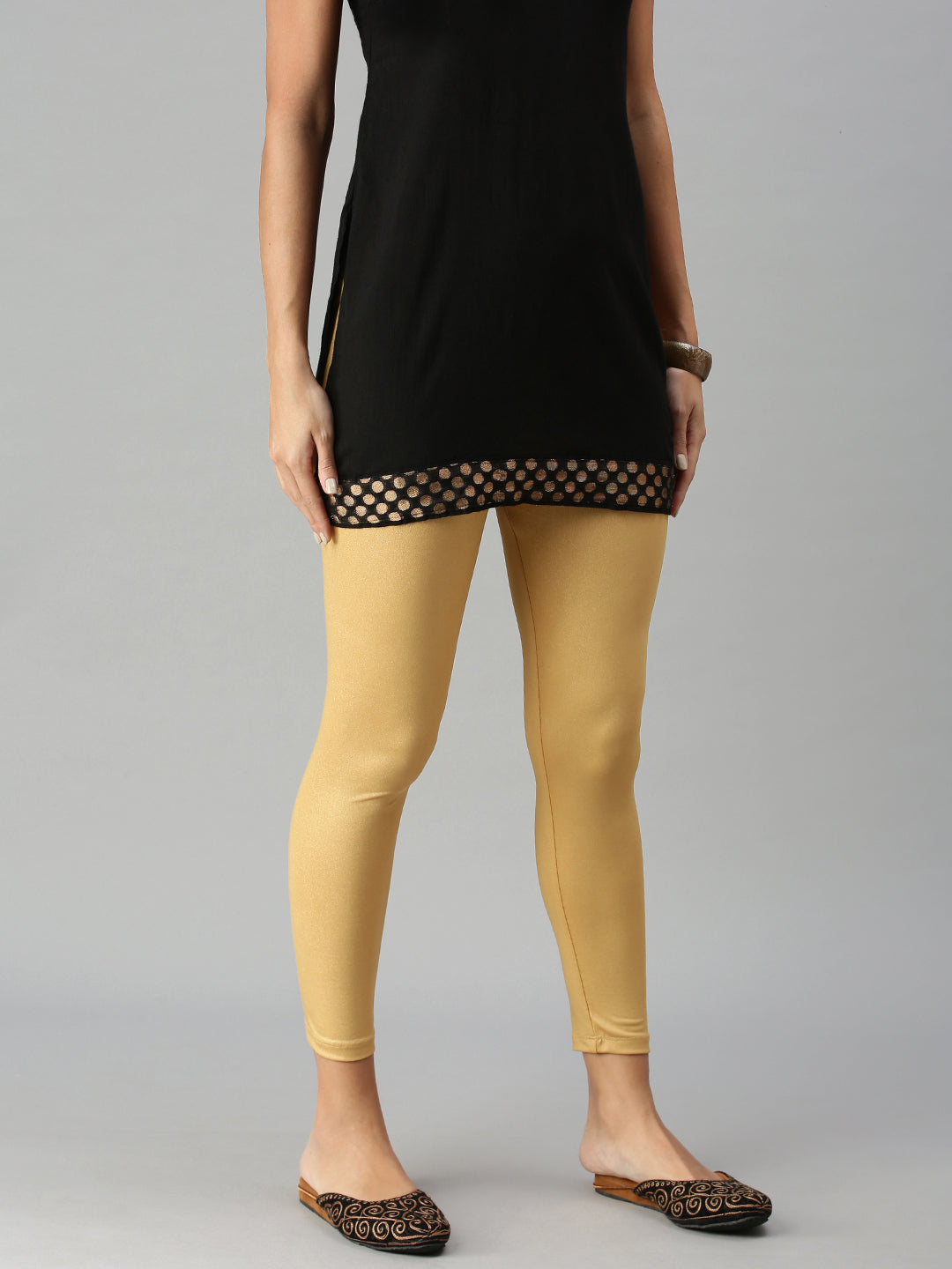 PS Golden Shimmer Ankle Length Leggings, Party Wear, Slim Fit at Rs 165 in  New Delhi