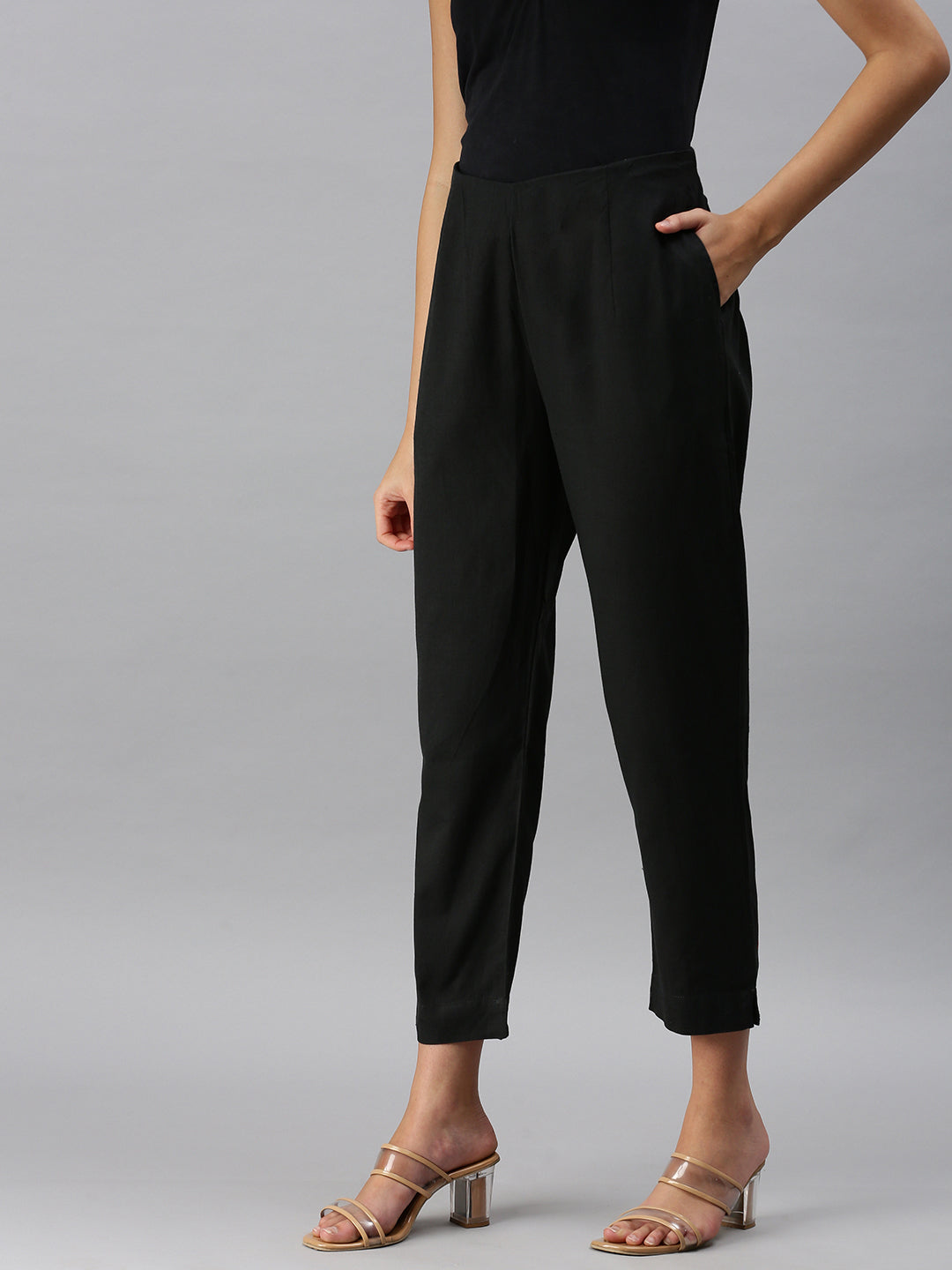 Pinstripe Wool Cigarette Trousers | Falconeri