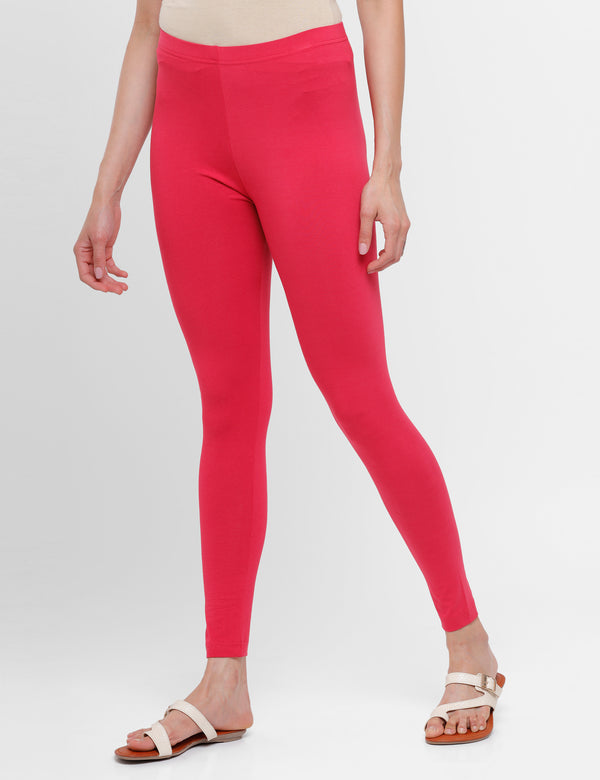 Buy De Moza Ladies Solid Poly Ankle Length Leggings Gold Online at Low  Prices in India 