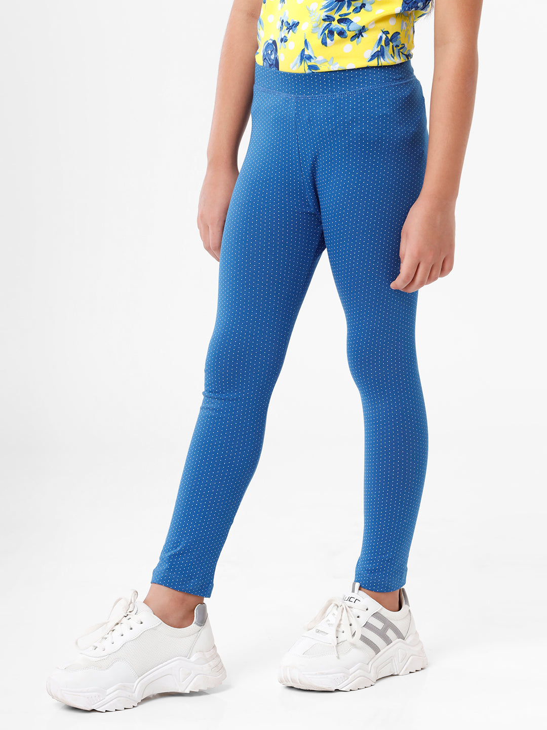 Buy Kryptic Kids-Girls Blue Solid Pure Cotton Leggings Online at Best  Prices in India - JioMart.