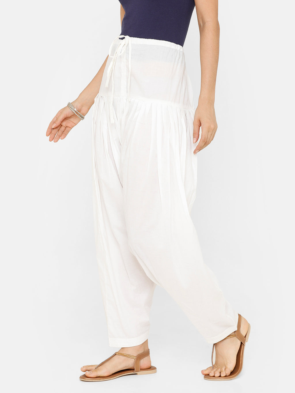Ivory Cotton Narrow Salwar Pants Design by Sage Saga at Pernia's Pop Up  Shop 2023