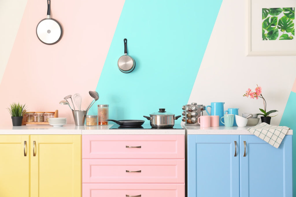 bold coloured kitchen
