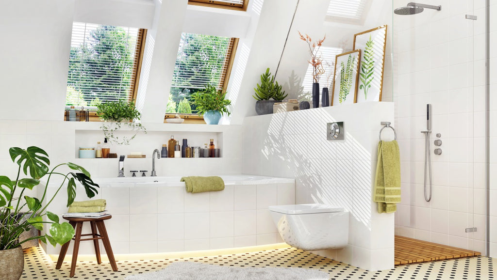 Beautiful Bathroom with skylights