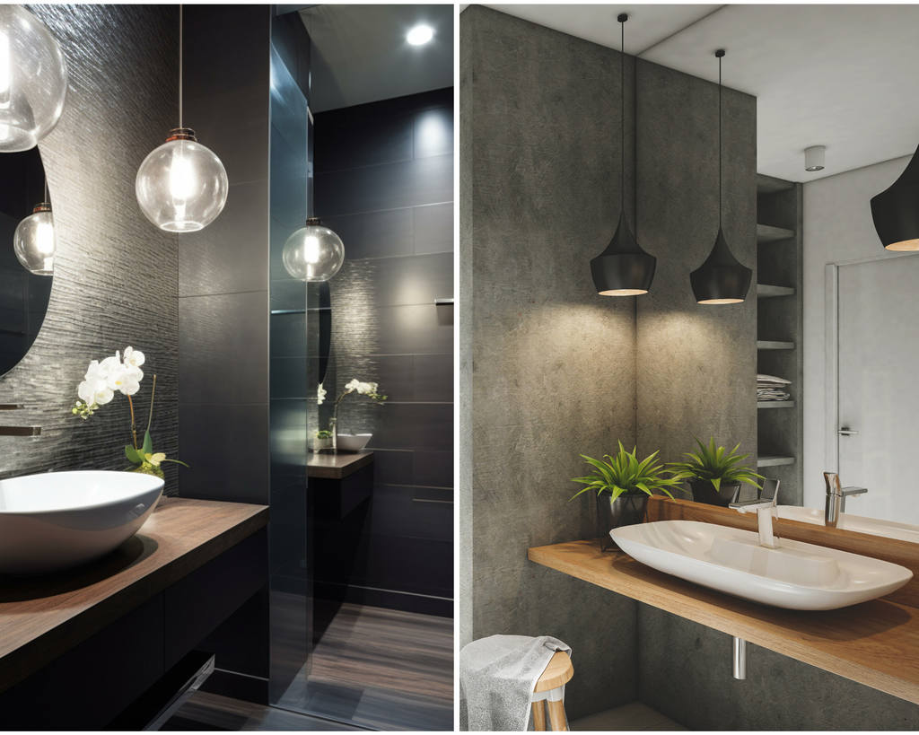 Statement Lighting in bathroom