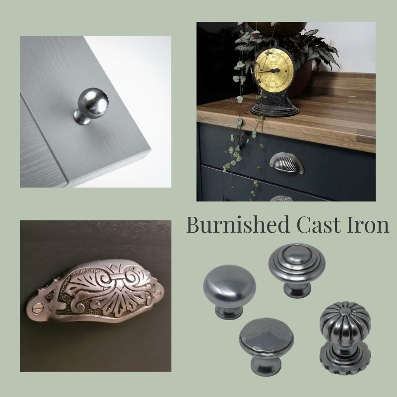 burnished cast iron cabinet hardware