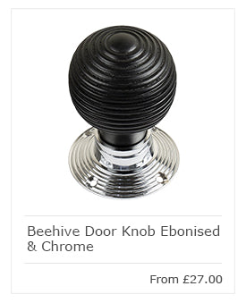 ebonised & chrome beehive door knob