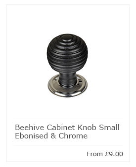 ebonised & chrome beehive door knob