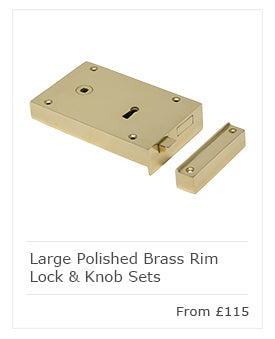 Large Brass Rim Lock & Door Knob Sets