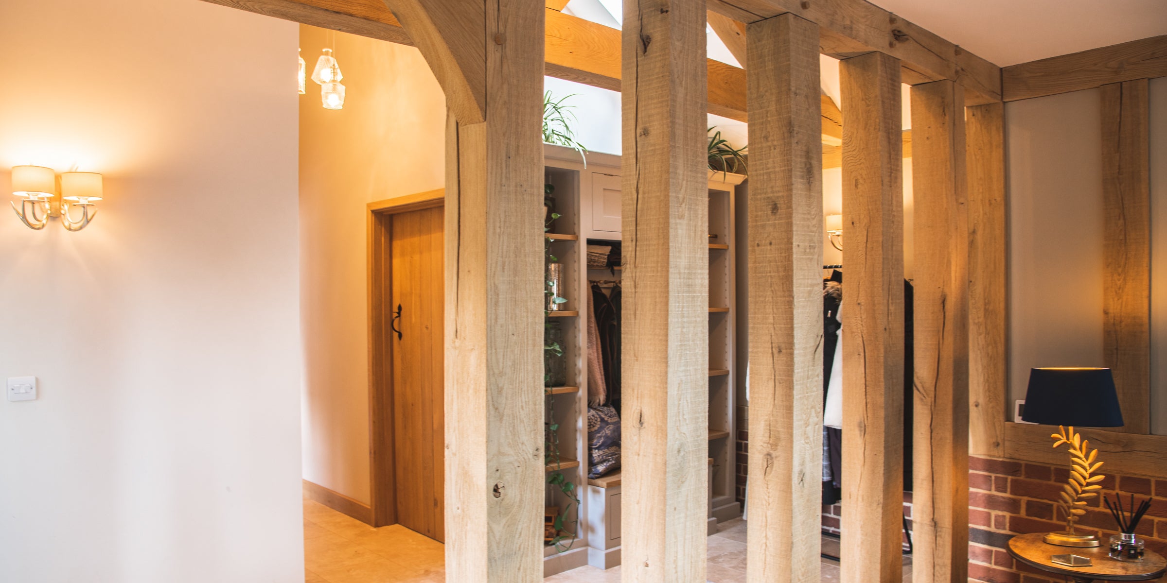 oak frame house interior