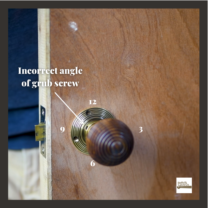 Step 5 fitting a beehive door knob correctly