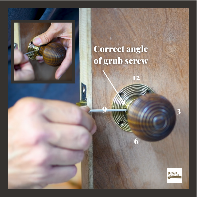 Step 6 fitting a beehive door knob correctly