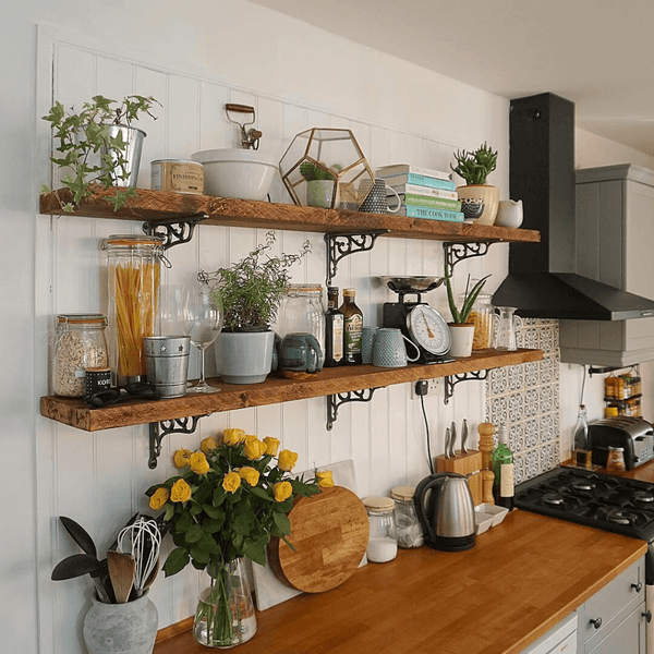 Bathroom Shelves, Rustic scaffold shelves, Storage ideas, wooden