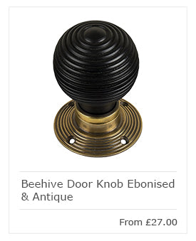 beehive door knob ebonised