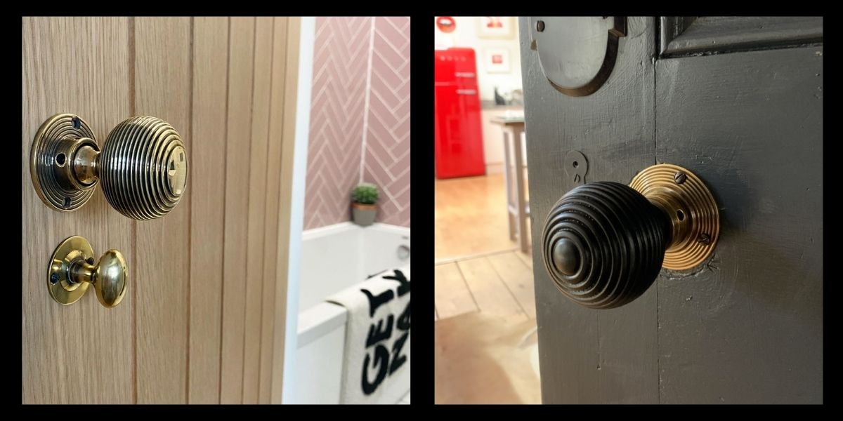 Beehive Door Knobs Wooden door knobs Antique brass door knobs