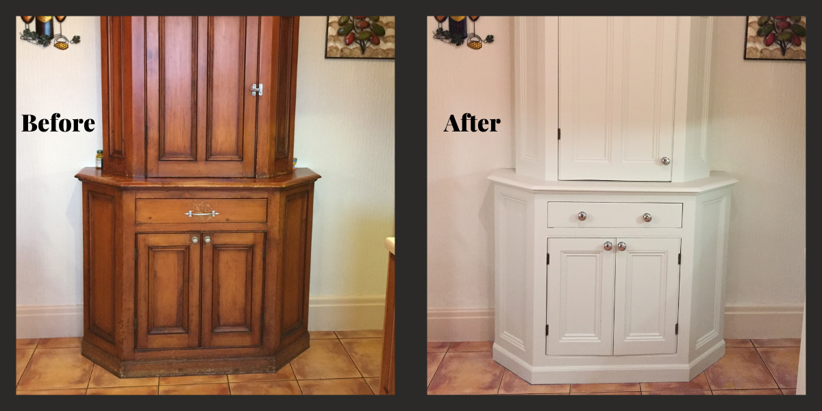 Before and after cabinet renovation