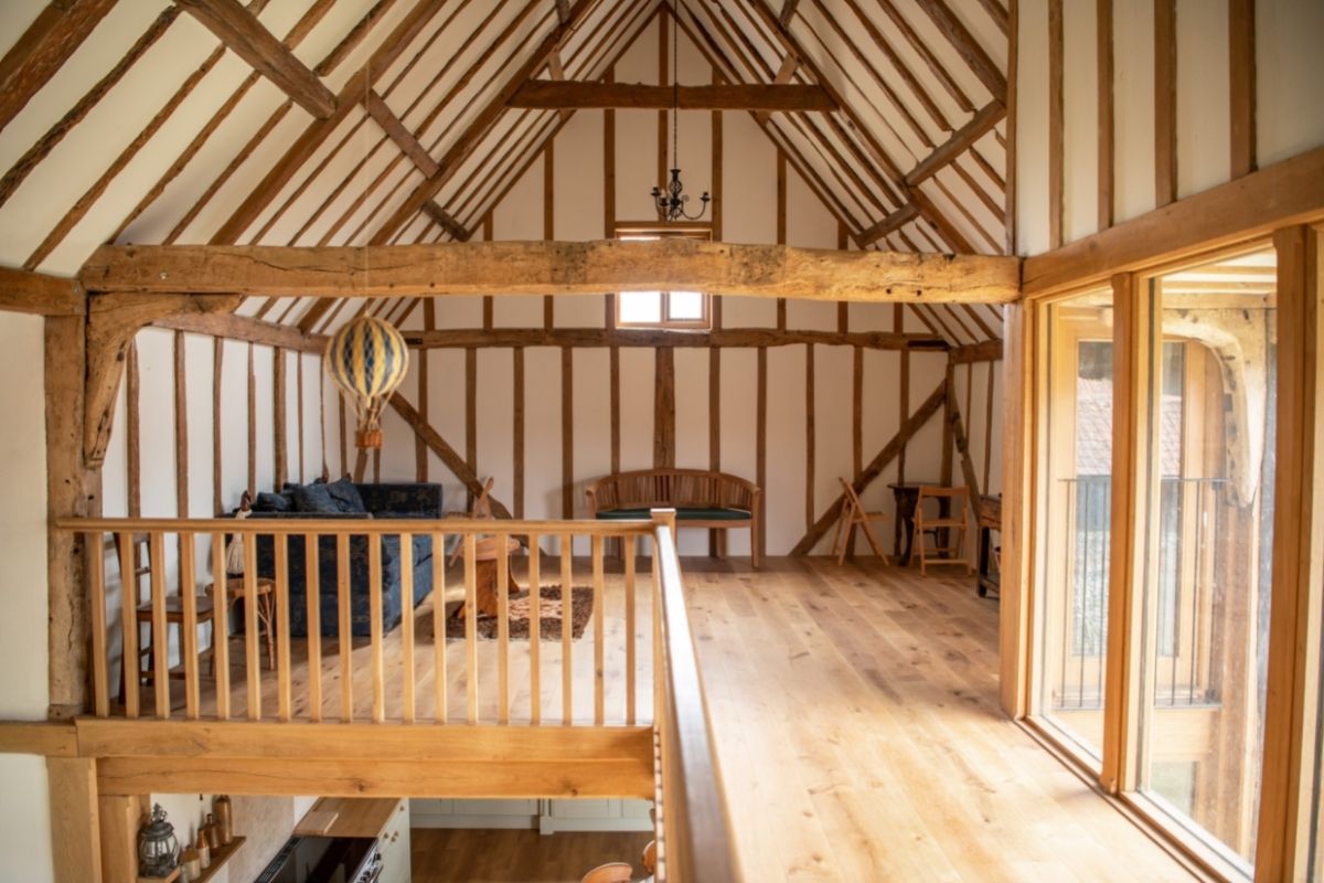 Mezzanine floor restored barn