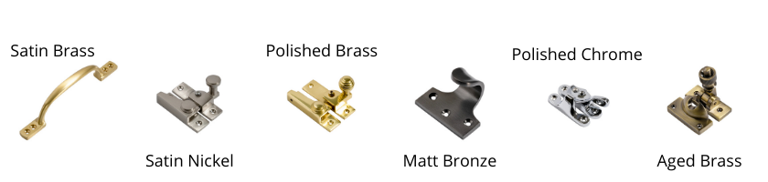sash window furniture brass finishes guide