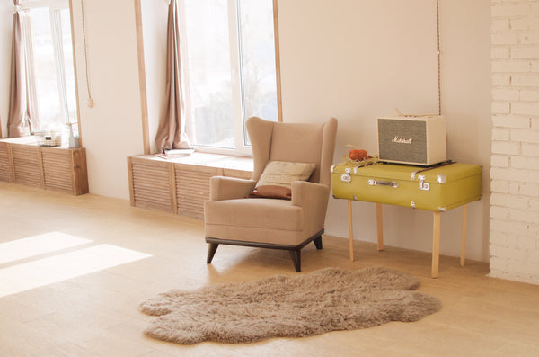 Room with chair and vintage accessories