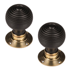 Solid Brass Reeded Door Knobs