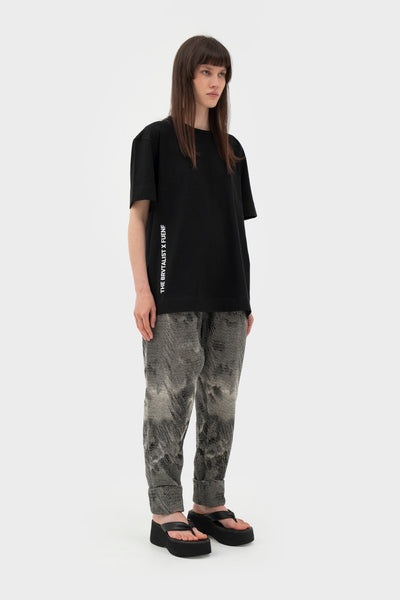 Futuristic Brand Fuenf Genderless Tapered Jacquard Trousers at Erebus