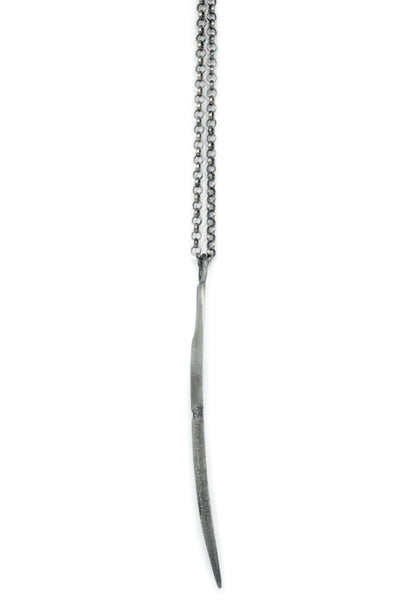 Shop Emerging Slow Fashion Avant-garde Jewellery Brand Gothmos Silver Nail Grinder Necklace at Erebus
