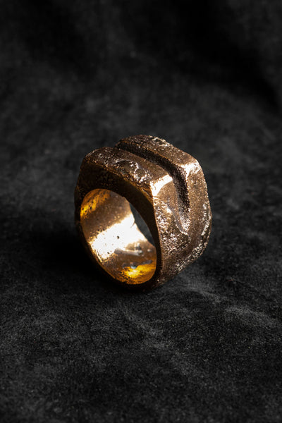 Surface/Cast Jewelry Blackened Bronze R2 Mid Ring at Erebus