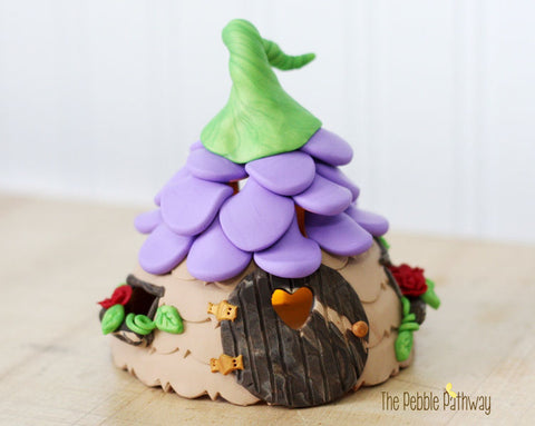 Fairy House with Purple flower roof