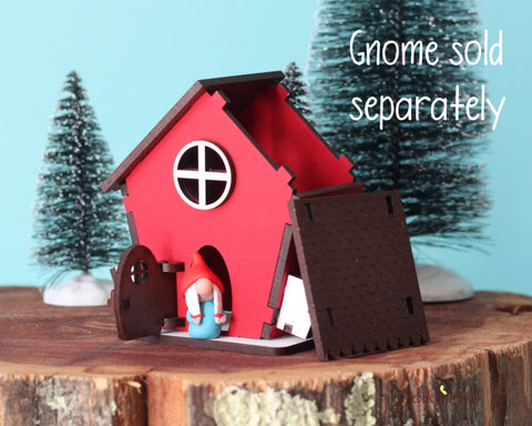 Gnome home shadow box diorama with working door for treasures –  ThePebblePathway