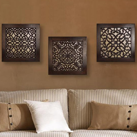 Brown Square Wall Art Set Of 3 Summer Rain Store