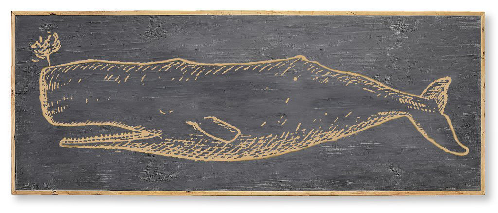 Carved Wooden Whale Framed Wall Art
