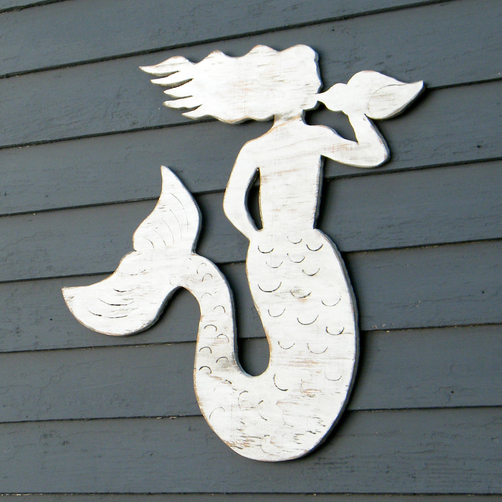 Wooden Mermaid Wall Art | Large Mermaid Art - Haven America