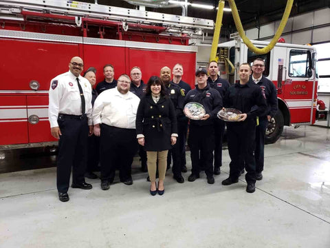 Linda and Aaron with the Southfield Fire Department