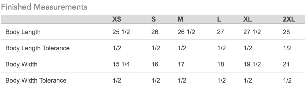 Size Chart - Women's All Over