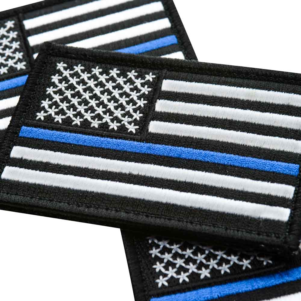 Thin Silver Line American Flag Patch Sew On Thin Blue Line Usa