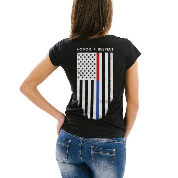 Honor Respect Courage Tee T-Shirt Editon Firefighter Us Flag Get cheap ...