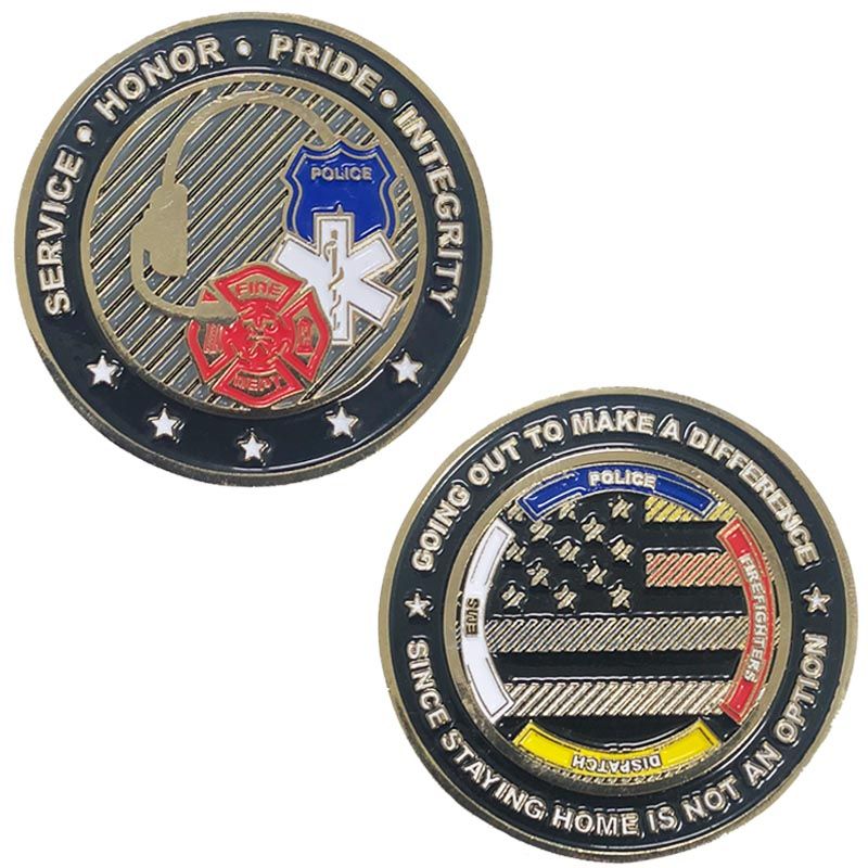 First Responder Challenge Coin - Thin Blue Line USA