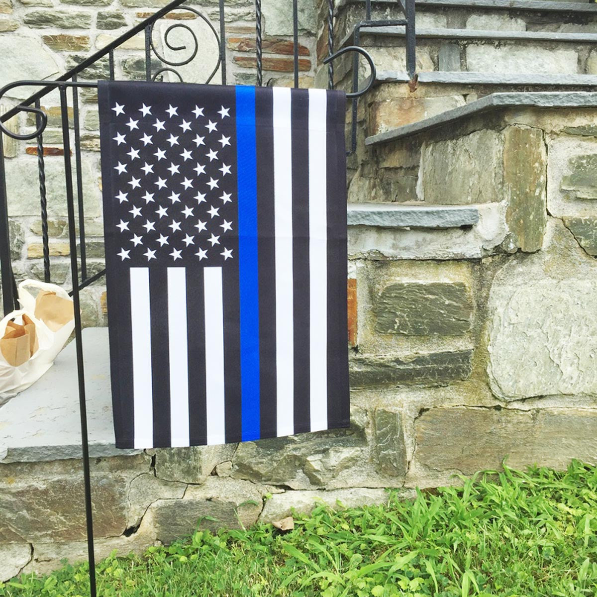 Thin Blue Line American Garden Flag 12 5 X 18 Inches Thin Blue