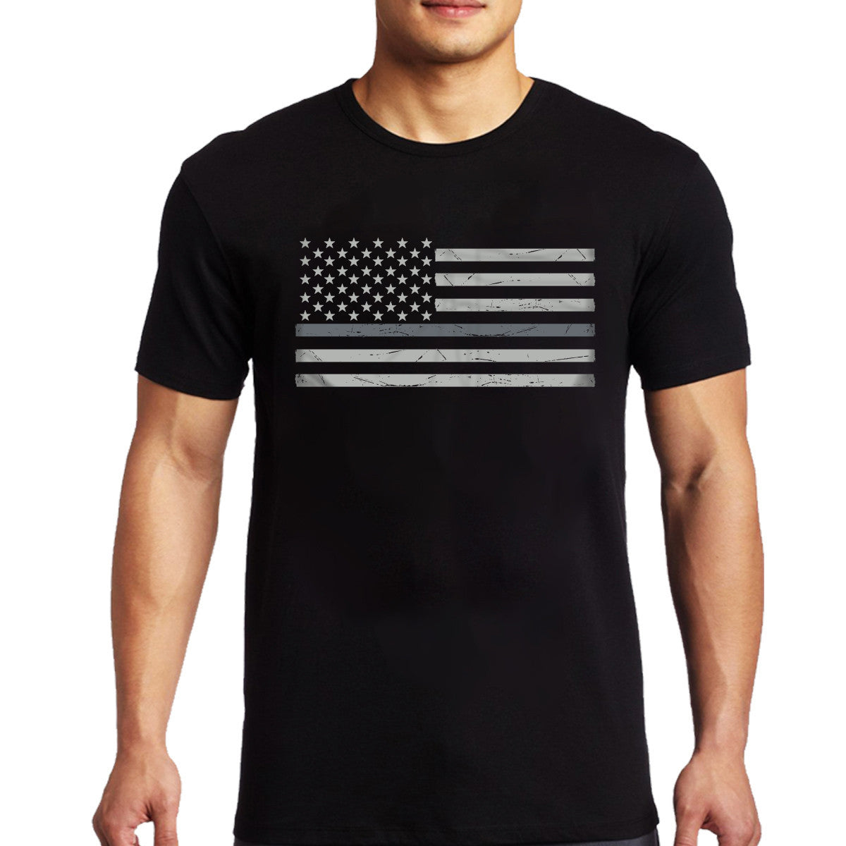 Thin Silver Line T-Shirt - Thin Blue Line USA