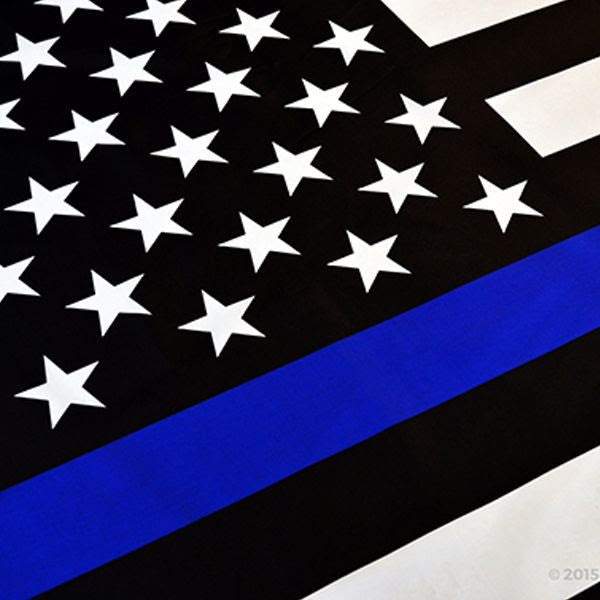 Thin Blue Line American Flag With Grommets