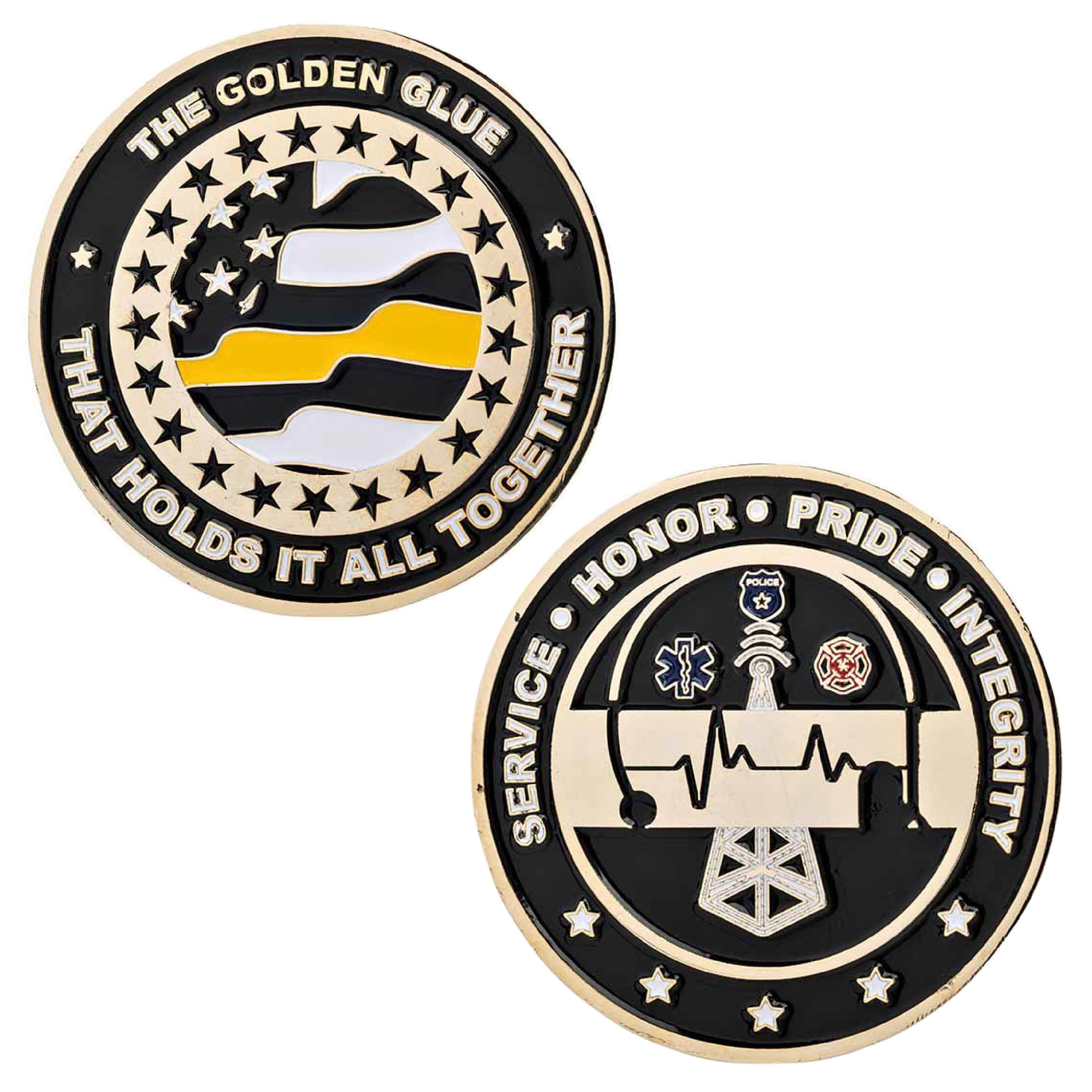 Dispatcher Thin Gold Line Challenge Coin - "Golden Glue"