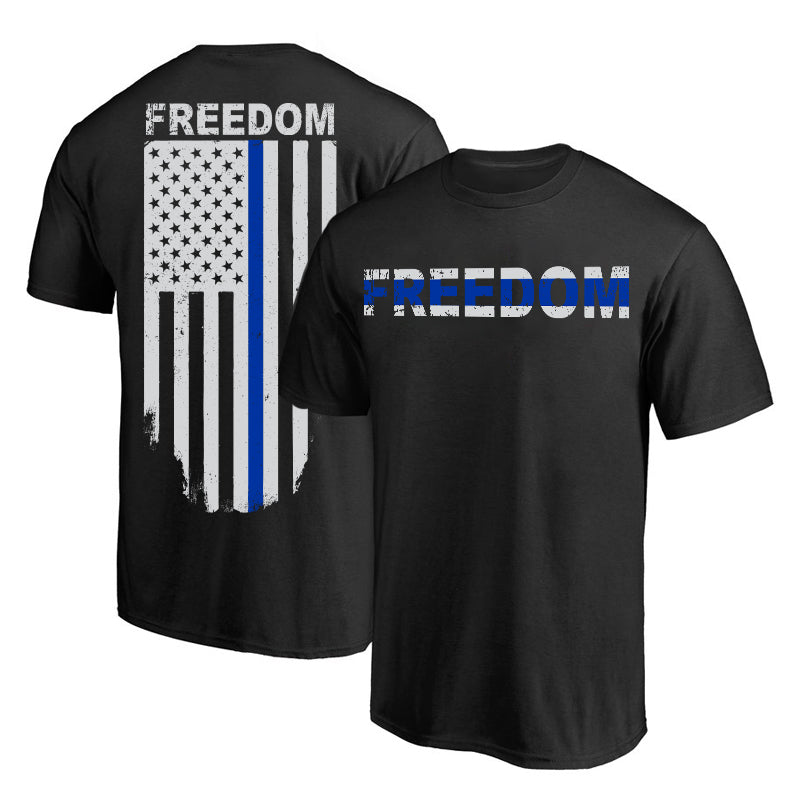 Thin Blue Line Flag T-Shirt - Thin Blue Line USA