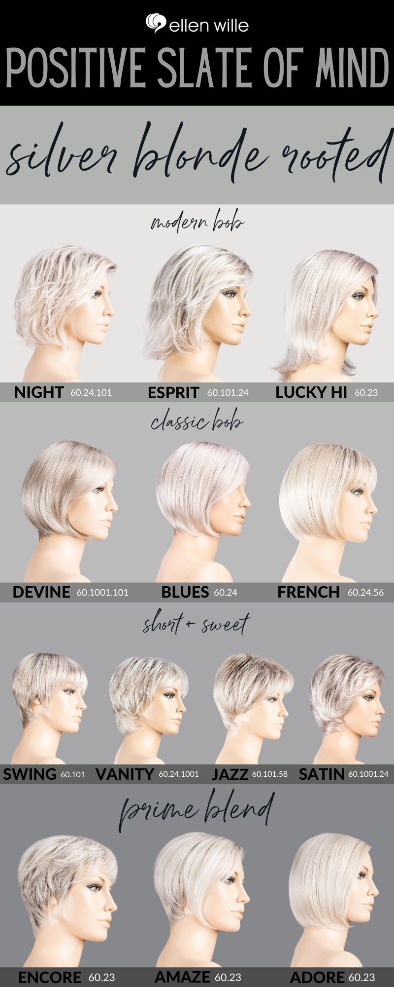 Silver Blonde Rooted Styles